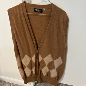 Vintage Argyle Cardigan Sweater Vest